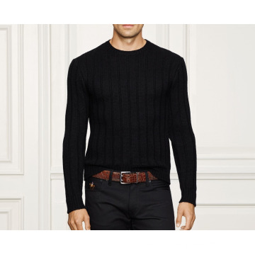 15PKCAS73 Rib malha suéteres de cashmere para homem